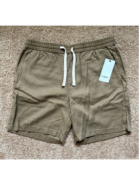 Goodfellow & Co Pull-On Shorts Mens M Brown Twill Cotton 7" Inseam Pockets